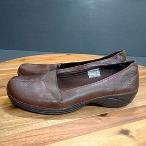 Merrell Slip On Saddle Apure Brown Leather Casual‎ Cushioned Comfort Size 8